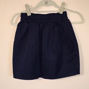 Elastic waistband women's navy skirt w pockets S